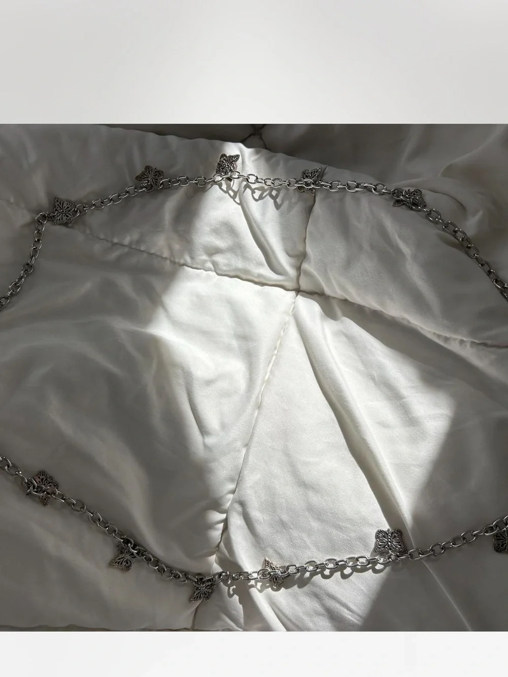 Silver Butterfly Charm Chain Belt - Women's Accessories